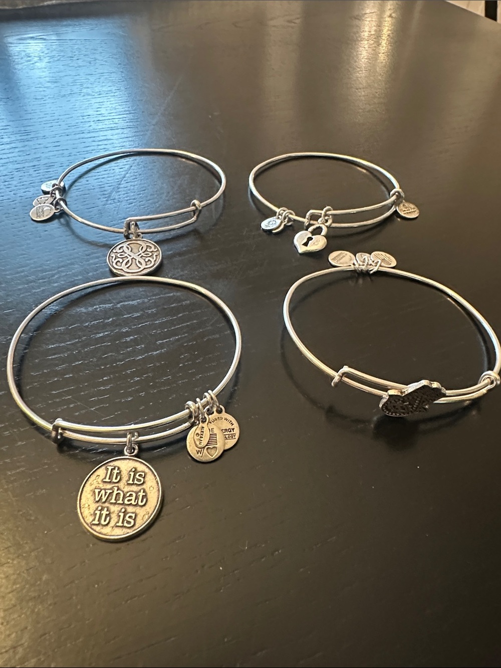 Alex and Ani silver Bangle Bracelets Set of 4